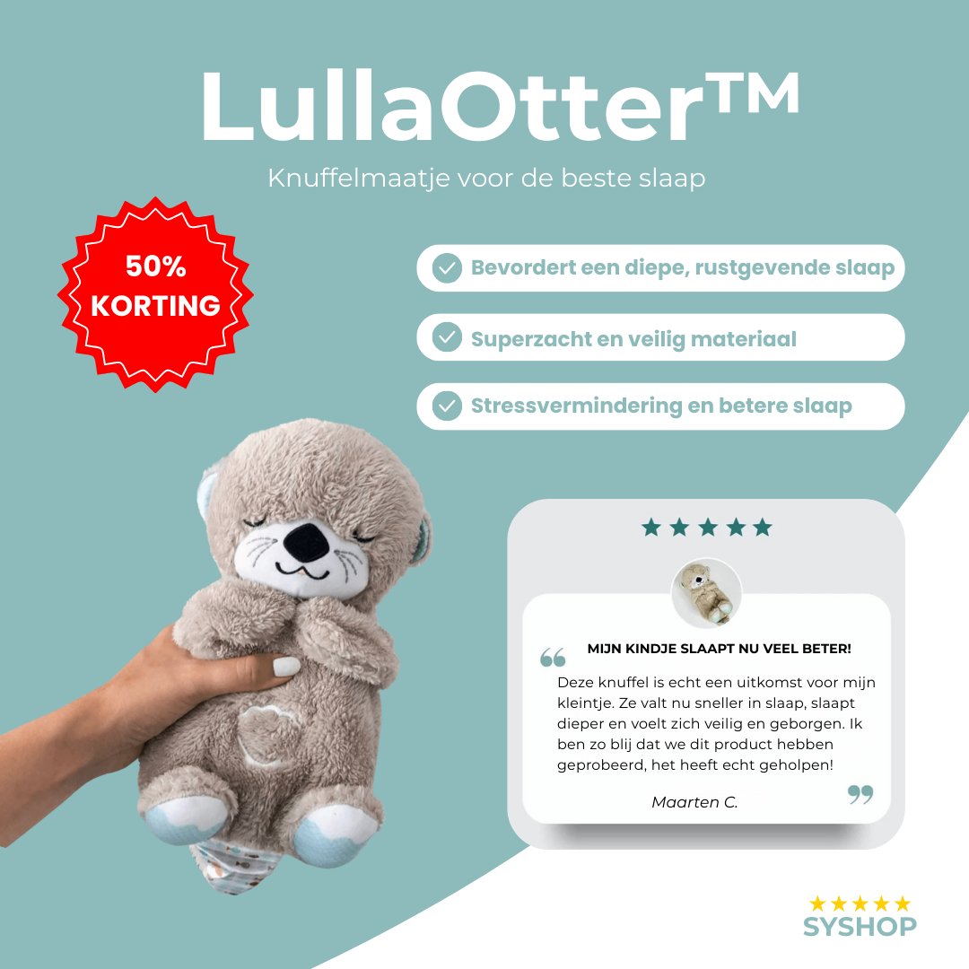 Laatste Dag 50% Korting!🔥I LullaOtter™ – Knuffelzacht & Kalmerend voor Snelle Slaap!