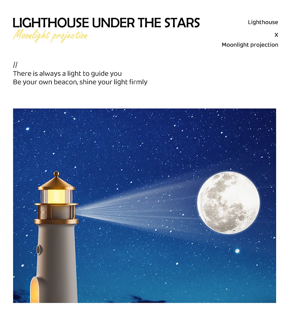 Laatste Dag 50% Korting!🔥I GlowHarbor™ – Vuurtoren Nachtlamp met Maanlicht
