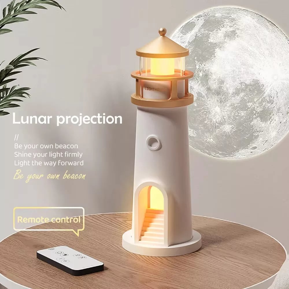 Laatste Dag 50% Korting!🔥I GlowHarbor™ – Vuurtoren Nachtlamp met Maanlicht