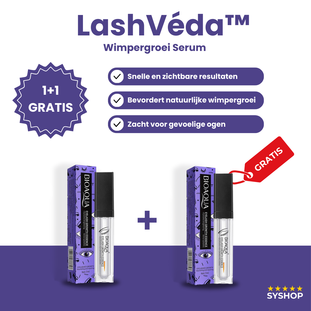 Laatste Dag 1+1 Gratis!🔥I LashVéda™ - Groei je Wimpers Natuurlijk & Snel